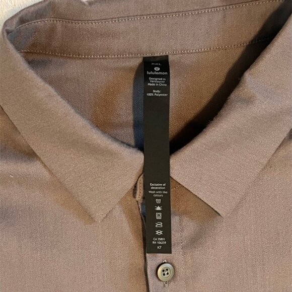 Lululemon Commission Long Sleeve Button Up Shirt Mens XXL Asphalt Grey - Picture 2 of 13